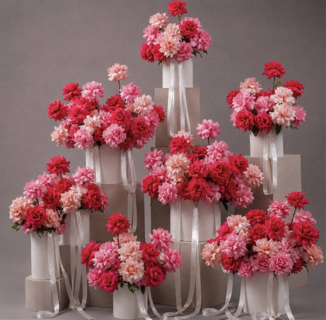 The Grand Rose Set — 200+ roses in 8 luxury arrangements by Maison Bloom, Bali