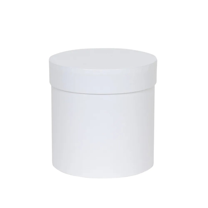 Pearl White Hat Box — Medium flower box