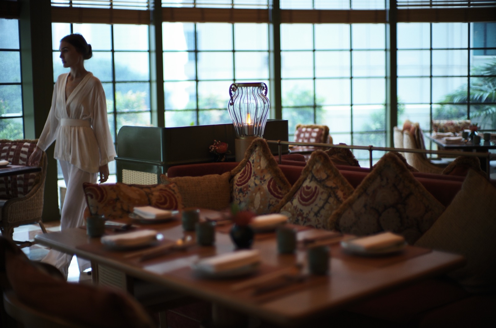 Fresh flower arrangement at Shangri-La Bali resort