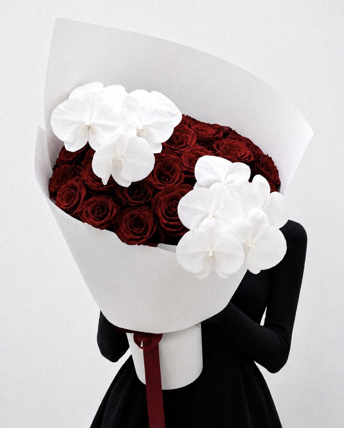 The Valentine — red roses with white orchids, Maison Bloom Bali