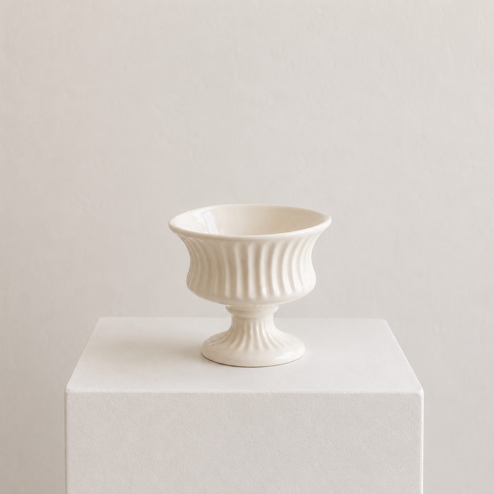 Fluted Compote Bowl — White vase by Maison Bloom Bali